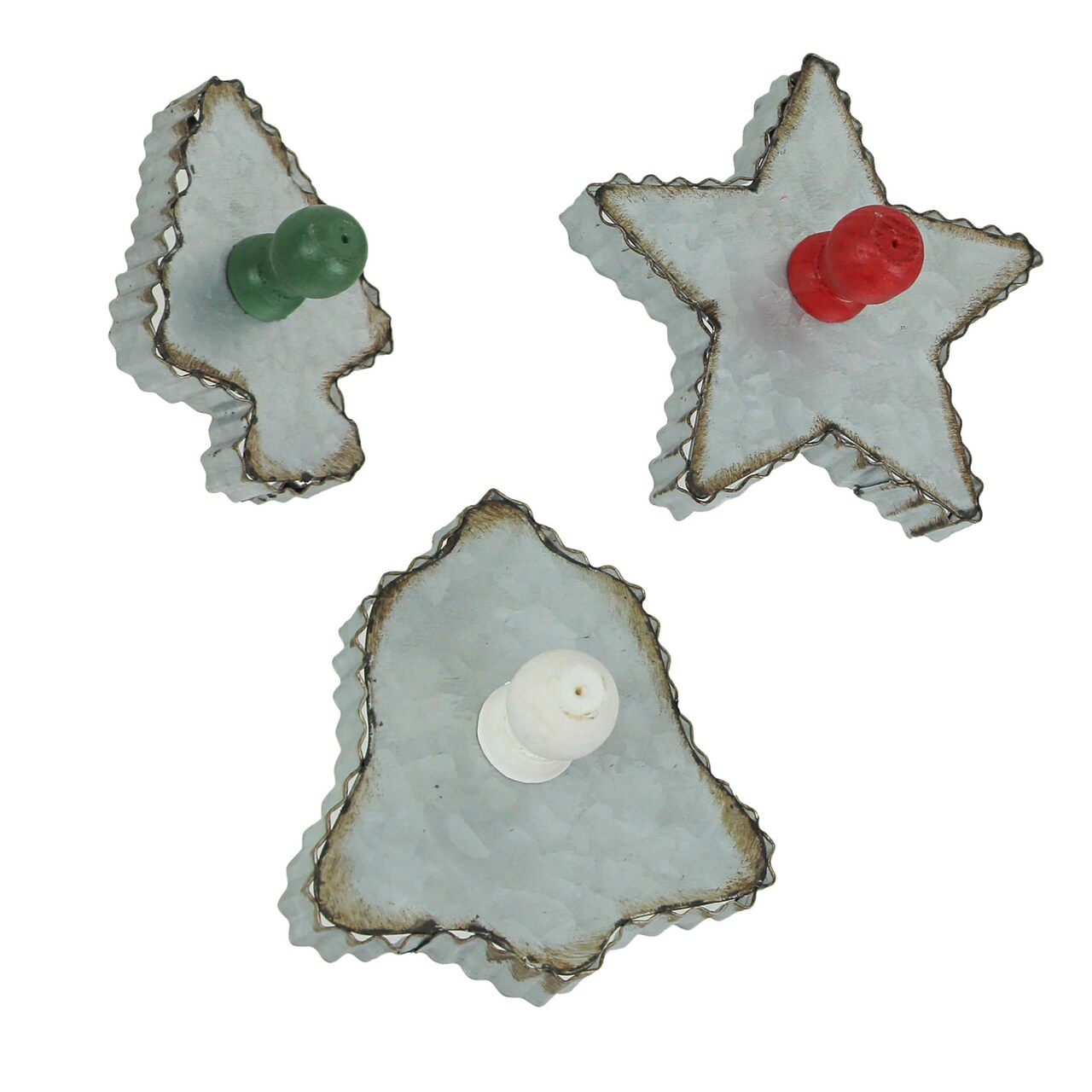 Set of 3 Oversized Galvanized Zinc Finish Christmas Cookie Cutter Wall Hangings